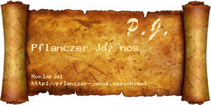 Pflanczer János névjegykártya